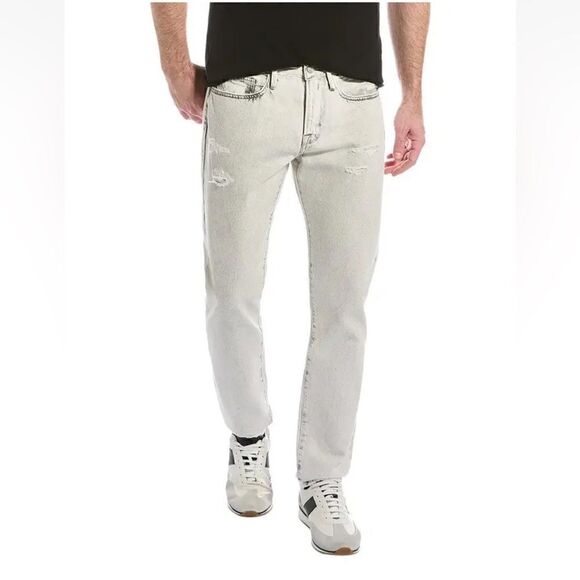 Frame Men's L'Homme Slim-Fit Mid-Rise Degradable Jeans Calverton 28 X 33 NWT - Picture 3 of 12